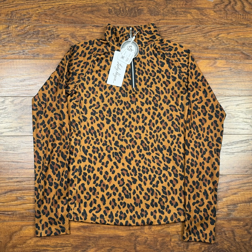 Women's Golf Lady Hagen UV long sleeve 1/4 Zip leopard hazel Sz XS RTL $70.00